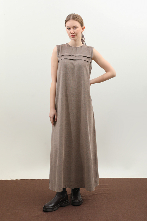 Çantalı Abaya Takım Vizon - 2