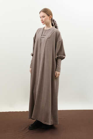 Çantalı Abaya Takım Vizon - 4
