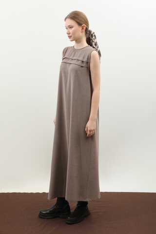 Çantalı Abaya Takım Vizon - 3