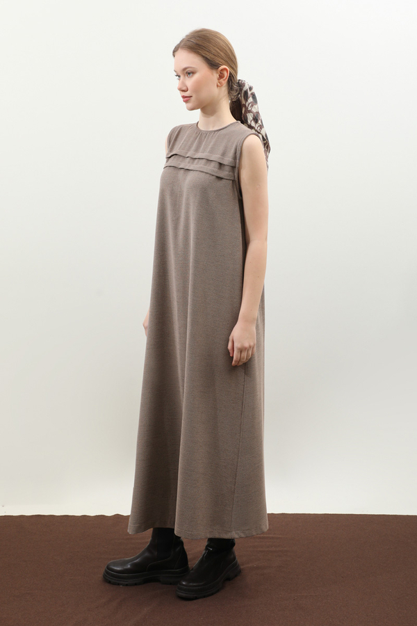 Çantalı Abaya Takım Vizon - 3