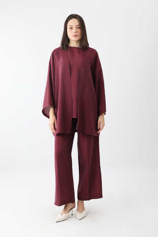 Çantalı Üçlü Takım Bordo - 3