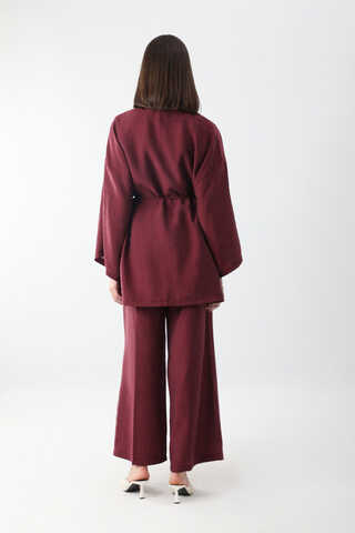 Çantalı Üçlü Takım Bordo - 7