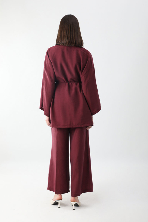 Çantalı Üçlü Takım Bordo - 7