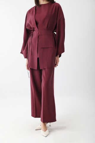 Çantalı Üçlü Takım Bordo - 4