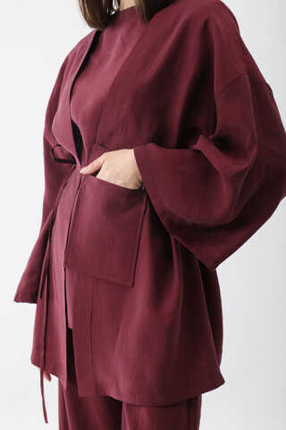 Çantalı Üçlü Takım Bordo - 6