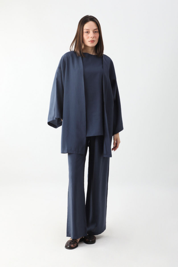 Çantalı Üçlü Takım Lacivert - 5