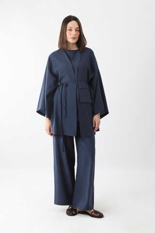 Çantalı Üçlü Takım Lacivert - 7