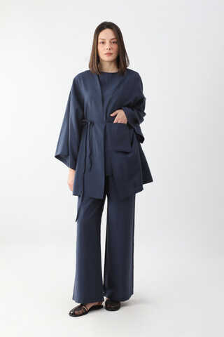 Çantalı Üçlü Takım Lacivert - 8