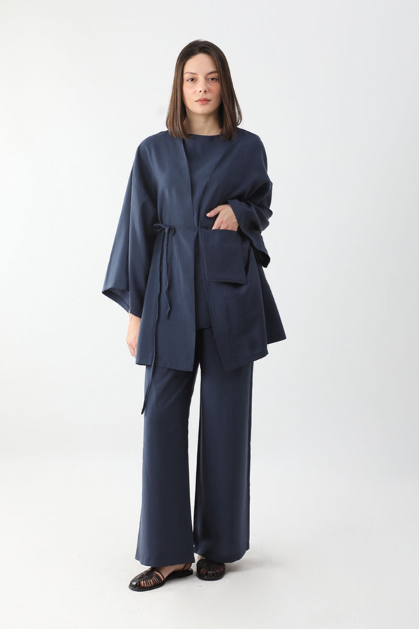 Çantalı Üçlü Takım Lacivert - 8