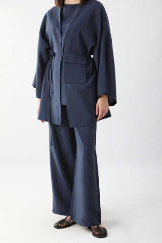 Çantalı Üçlü Takım Lacivert - 9