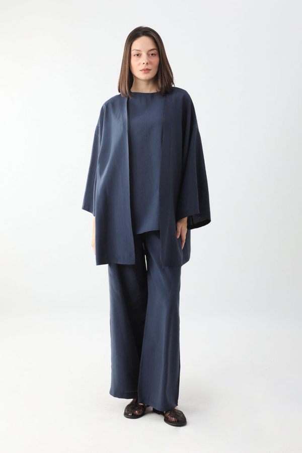 Çantalı Üçlü Takım Lacivert - 3