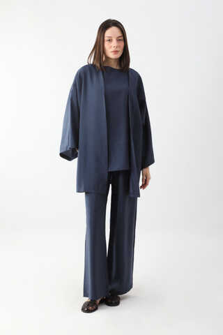 Çantalı Üçlü Takım Lacivert - 5