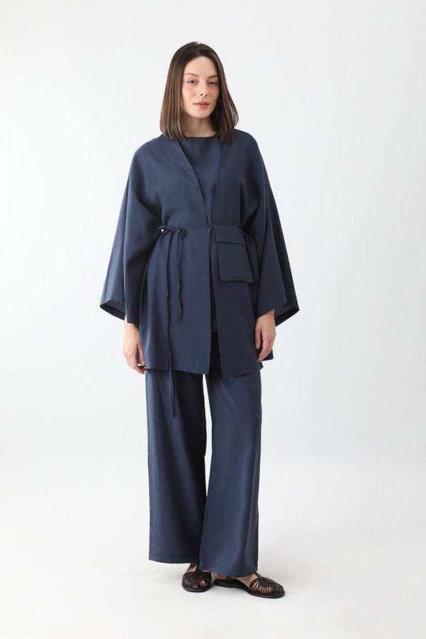 Çantalı Üçlü Takım Lacivert - 7