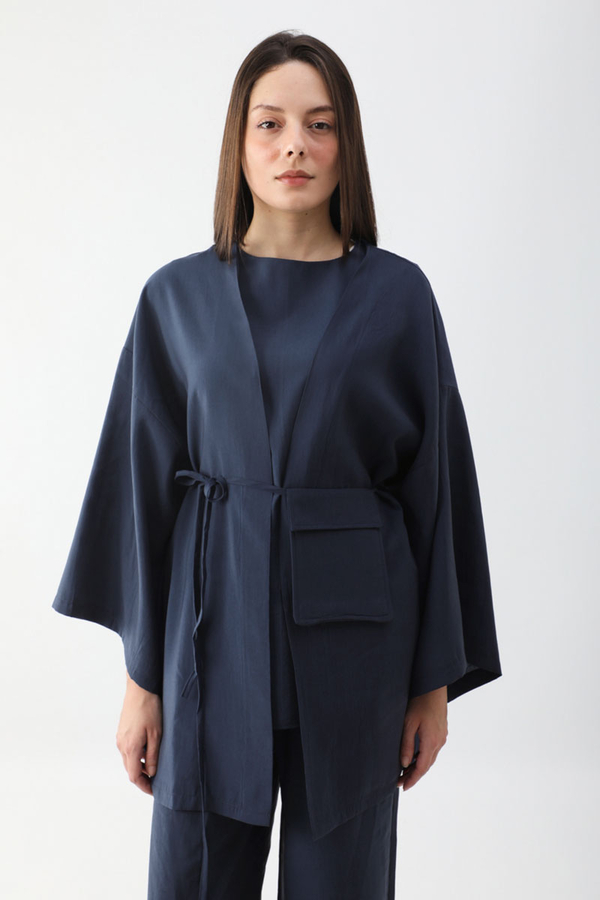 Çantalı Üçlü Takım Lacivert 