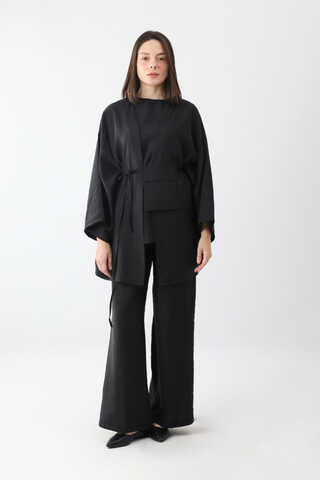 Çantalı Üçlü Takım Siyah - 7