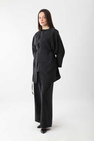 Çantalı Üçlü Takım Siyah - 8