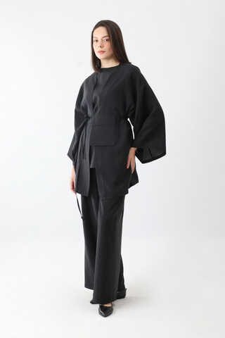 Çantalı Üçlü Takım Siyah - 9