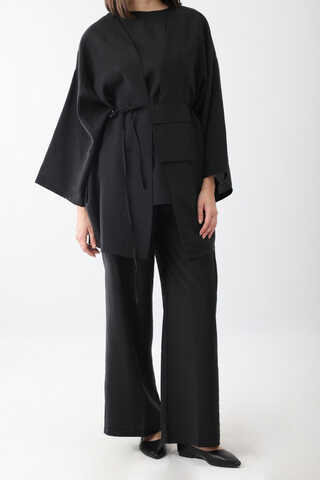 Çantalı Üçlü Takım Siyah - 10