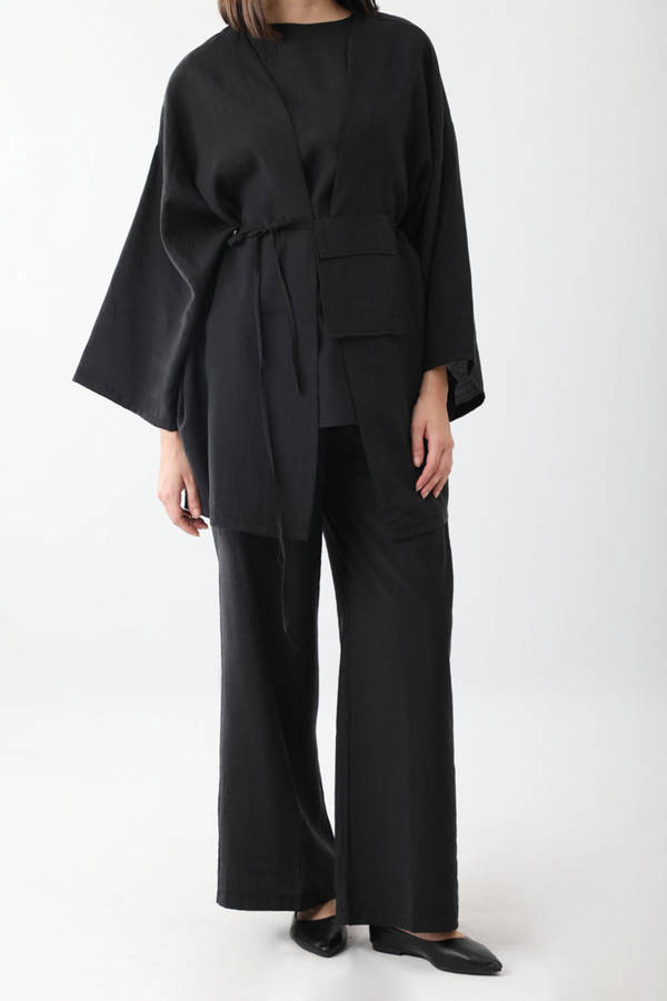 Çantalı Üçlü Takım Siyah - 10