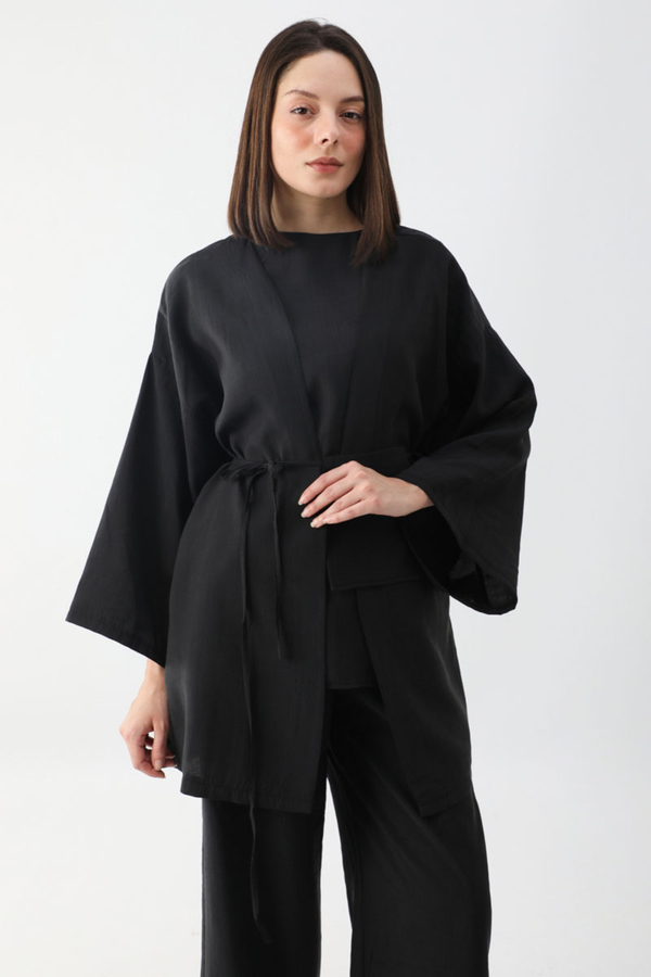 Çantalı Üçlü Takım Siyah - 2