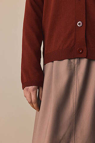 Ceket Yaka Hırka Bordo - 3