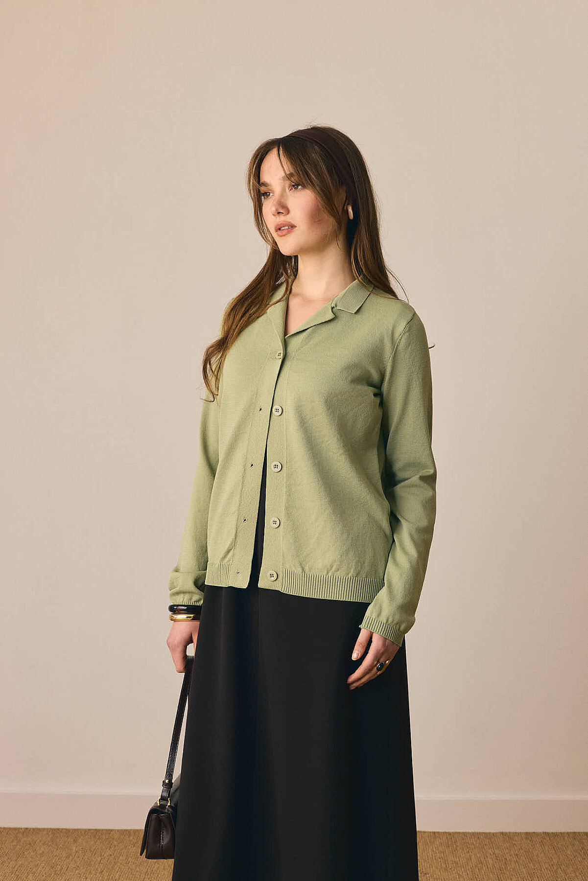 Ceket Yaka Hırka Çağla Yeşili