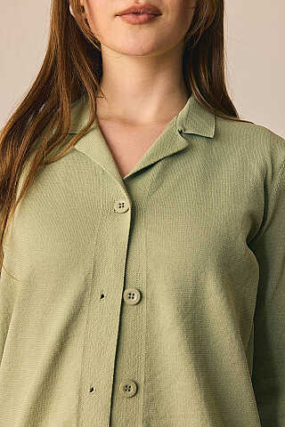 Ceket Yaka Hırka Çağla Yeşili - 2