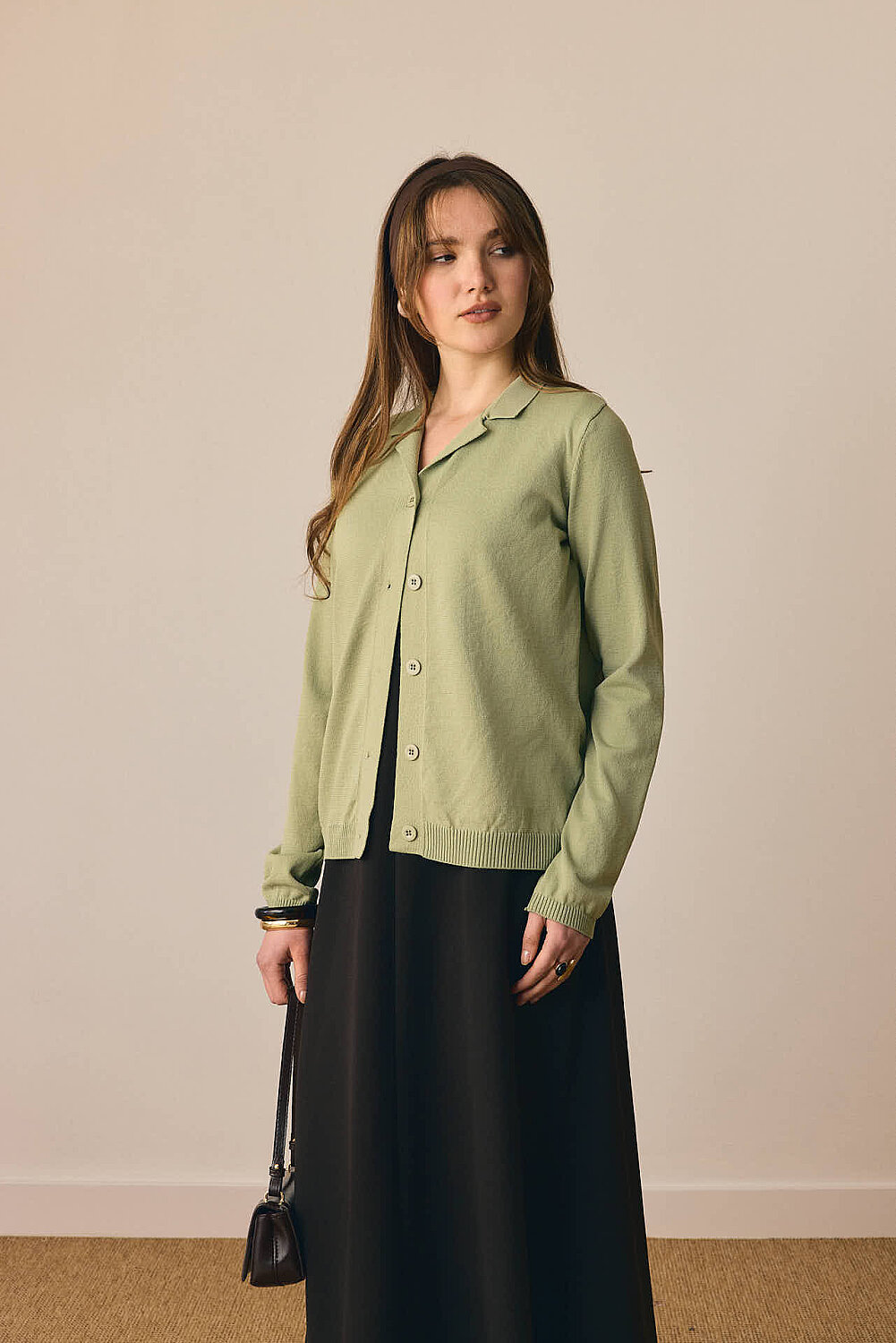 Ceket Yaka Hırka Çağla Yeşili - 7