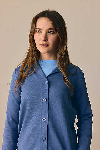 Ceket Yaka Hırka İndigo - 2