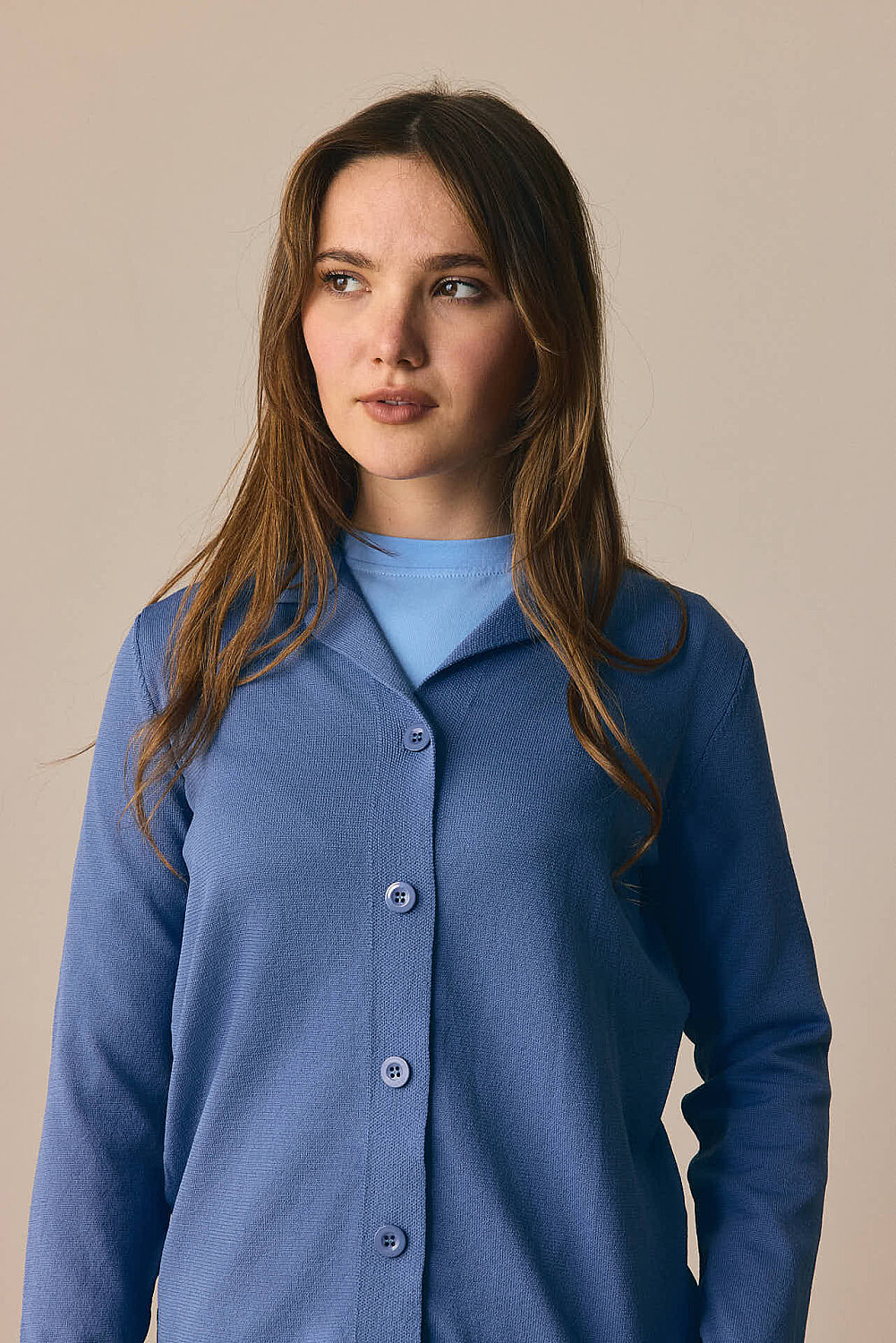 Ceket Yaka Hırka İndigo - 2