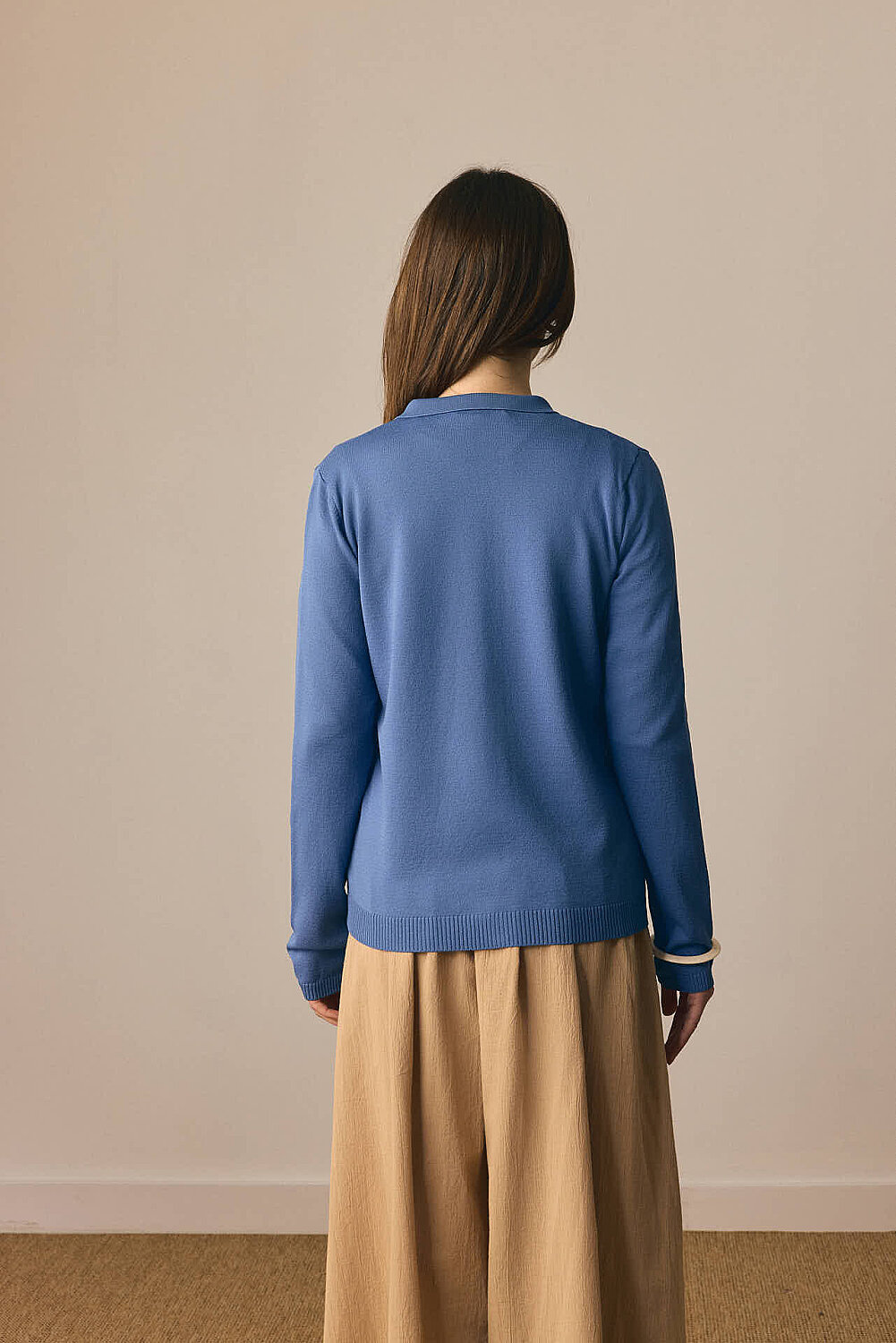 Ceket Yaka Hırka İndigo - 5