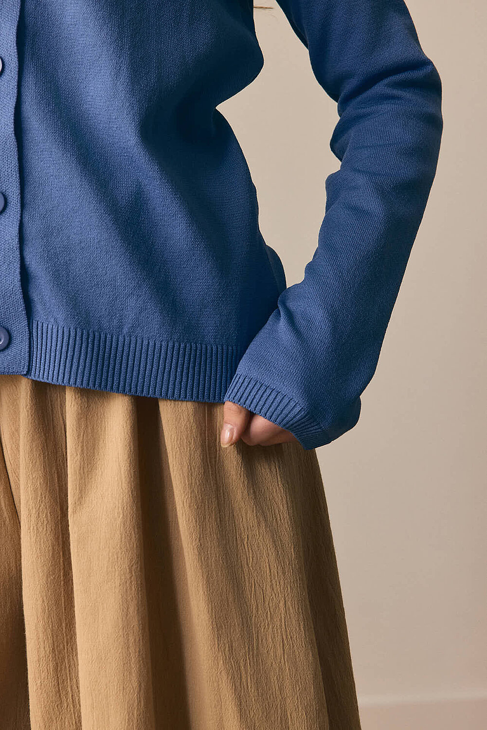 Ceket Yaka Hırka İndigo - 4