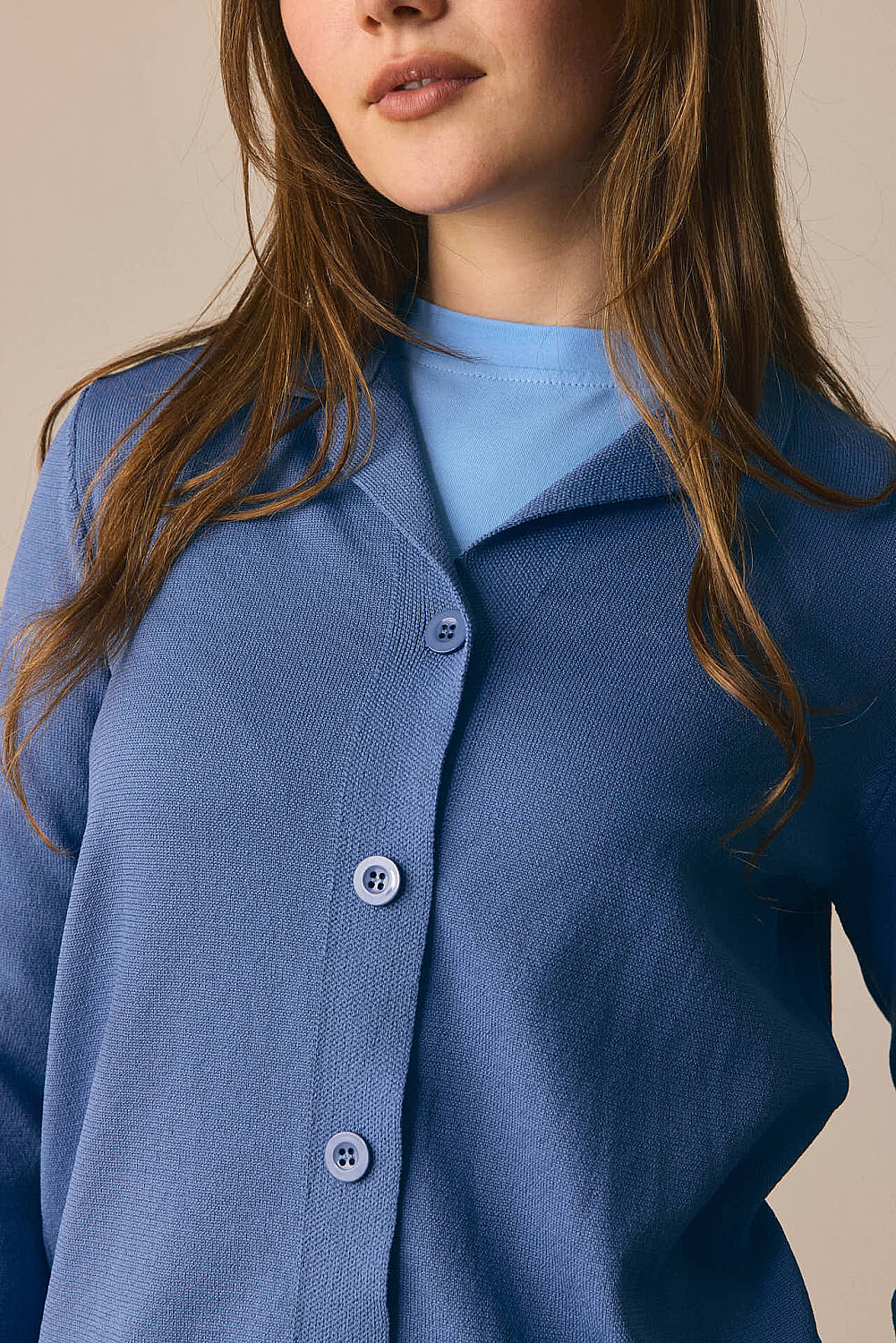 Ceket Yaka Hırka İndigo - 6