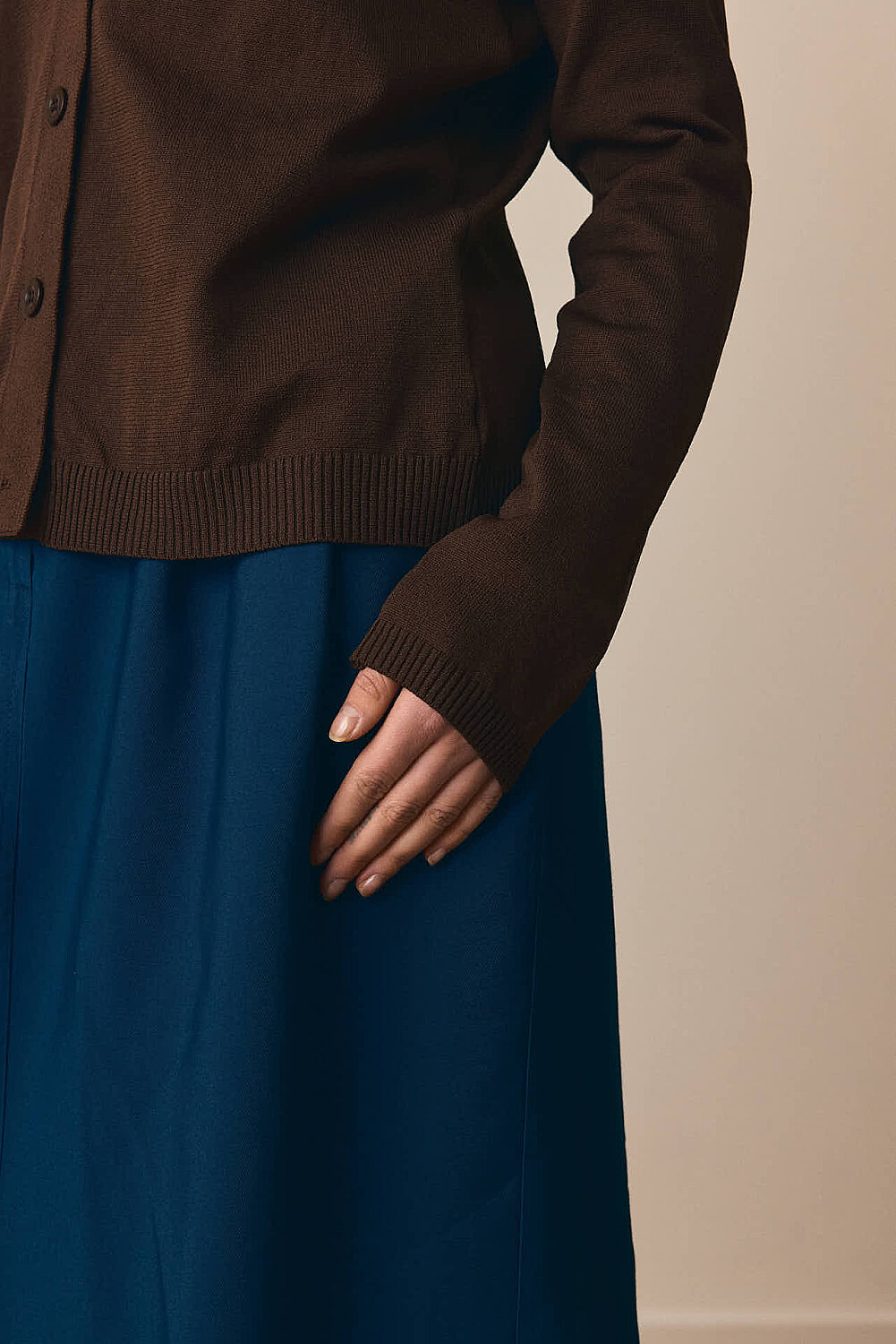 Ceket Yaka Hırka Kahverengi - 4