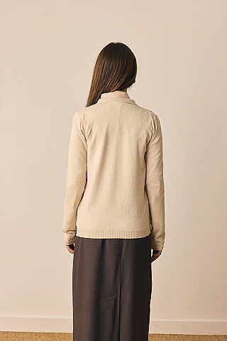 Ceket Yaka Hırka Taş - 5