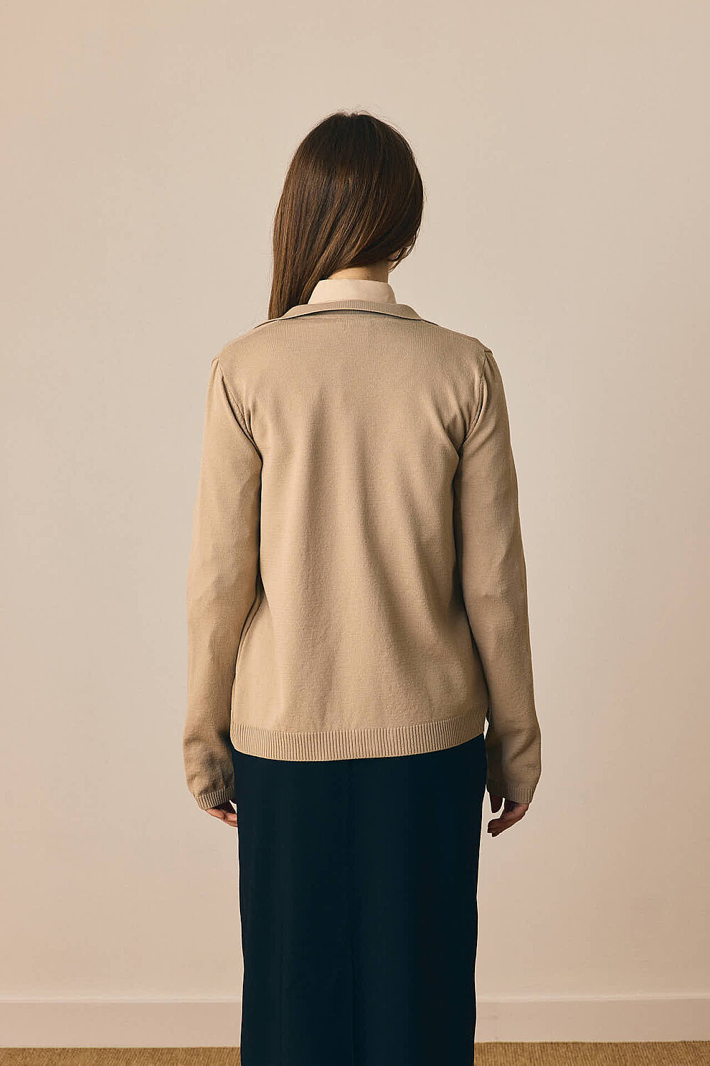 Ceket Yaka Hırka Vizon - 7