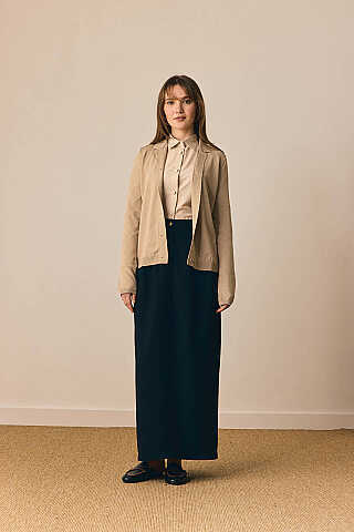 Ceket Yaka Hırka Vizon - 8