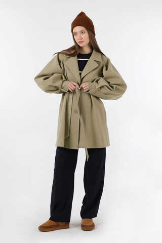 Ceket Yaka Kısa Kaşe Camel - 3