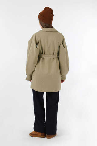 Ceket Yaka Kısa Kaşe Camel - 6