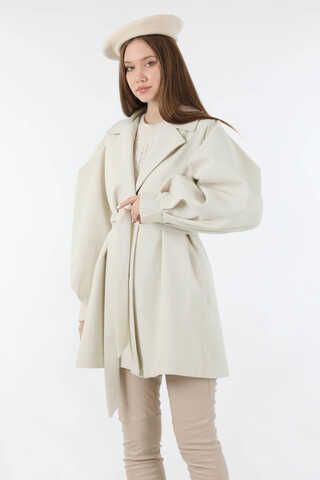 Ceket Yaka Kısa Kaşe Ekru - 2