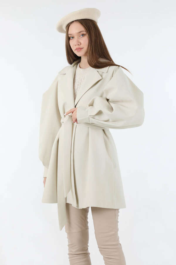 Ceket Yaka Kısa Kaşe Ekru - 2