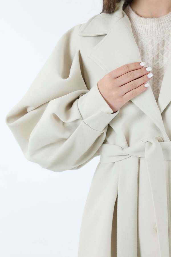 Ceket Yaka Kısa Kaşe Ekru - 4