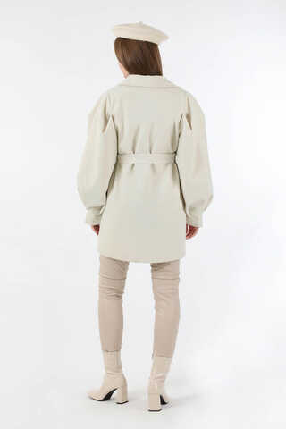 Ceket Yaka Kısa Kaşe Ekru - 6