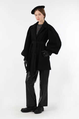 Ceket Yaka Kısa Kaşe Siyah - 1