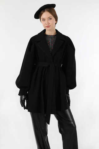 Ceket Yaka Kısa Kaşe Siyah - 2