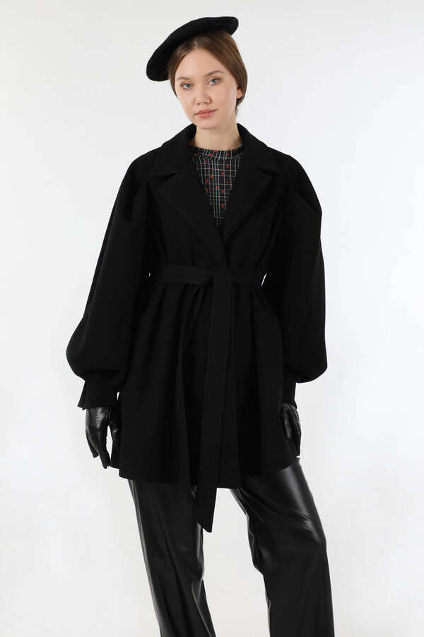 Ceket Yaka Kısa Kaşe Siyah - 2