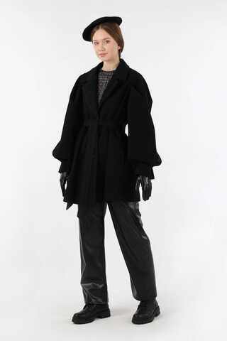 Ceket Yaka Kısa Kaşe Siyah - 3