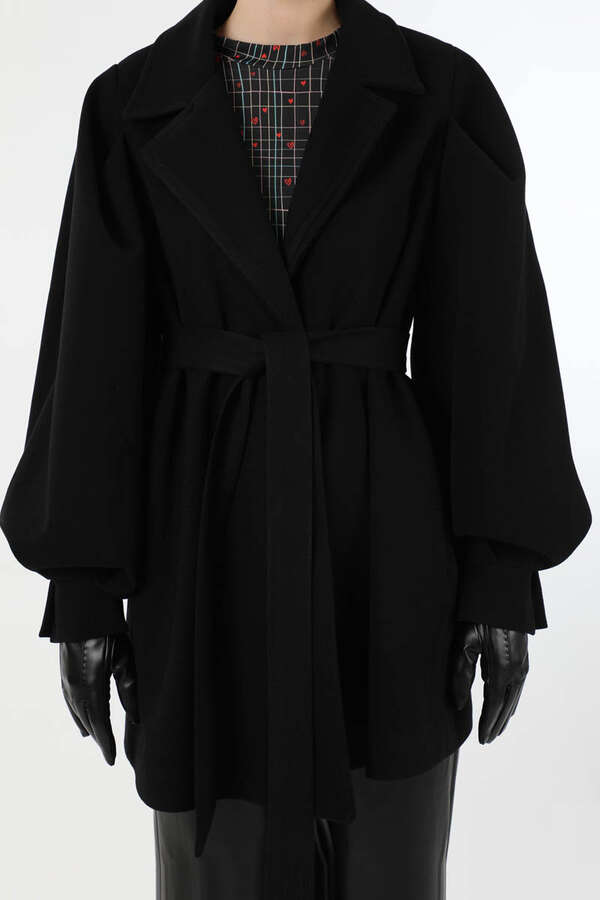 Ceket Yaka Kısa Kaşe Siyah - 4