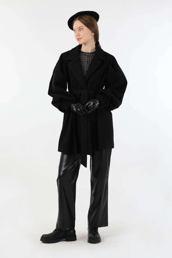 Ceket Yaka Kısa Kaşe Siyah - 5