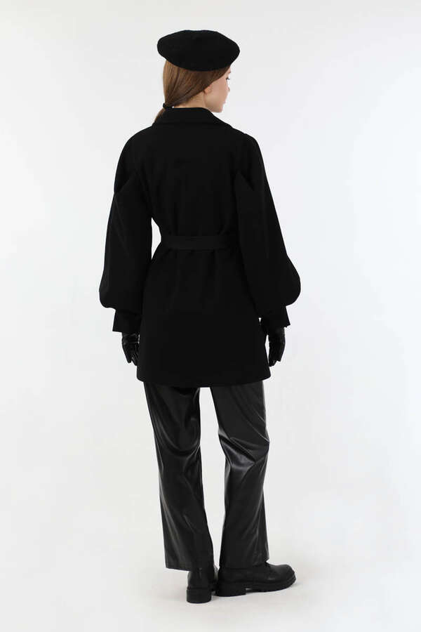 Ceket Yaka Kısa Kaşe Siyah - 6